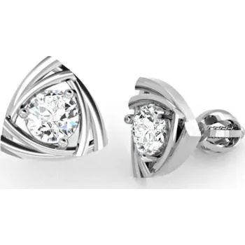 Náušnice Peckové zlaté náušnice Triola se zirkonem Materiál šperku: Bílé zlato