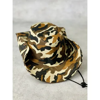 Klobouk Pánský maskáčový klobouk A-31 hnědý, Velikost - Obvod hlavy 58