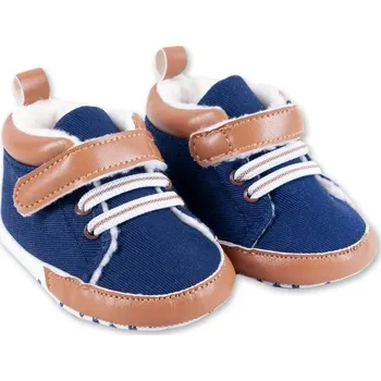 Capáčky Kojenecké capačky/botičky s kožíškem YO ! - modré, vel. 0/6 m, 56-68 (0-6 m)