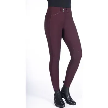 Jezdecké kalhoty Rajtky -Helene- se silikonovým kolenem vínové 34