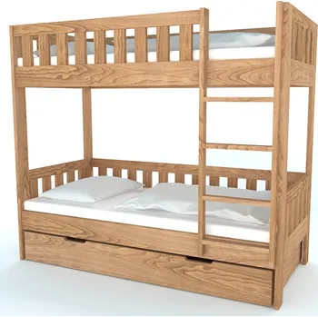 Postel Postelia Patrová postel CHILD Buk 2v1 90x200 cm z masivu