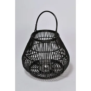 Lucerna Ratanový lampion LANTERN - černý střední