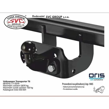 Tažné zařízení Tažné zařízení VOLKSWAGEN Transporter T6.1 Van / Multivan / Caravelle 12/2019-> BS 033-601 od SVC GROUP