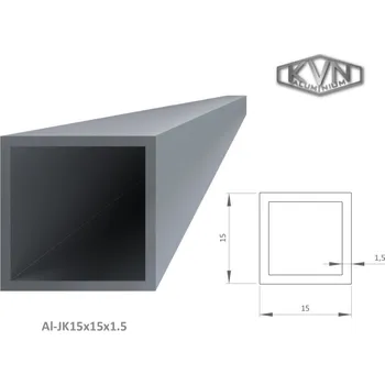 Stavební profil Hliníkový profil 15x15x1,5mm, AL-JK15x15x1,5-6