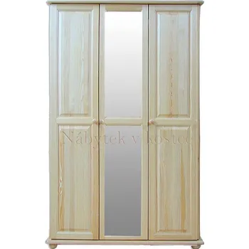 Šatní skříň Šatní skříň z masivní borovice AGNES se zrcadlem Barevné provedení: Ořech