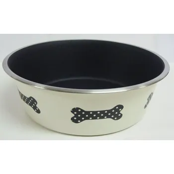 Miska pro psa Miska LAVOR kostičky ČERNÁ MAT 2,6l/25cm