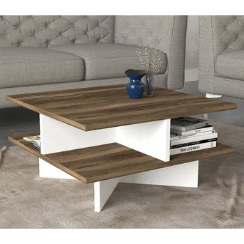 Konferenční stolek Konferenční stolek GREGORY ořech/bílá