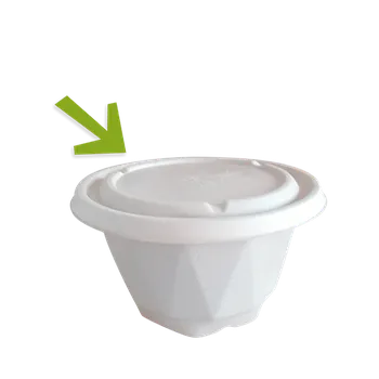 Jednorázové nádobí EcoPack Víčko EKO z cukrové třtiny na misky 650/750/850/1000 ml kulaté béžové bal/50 ks Balení: 50