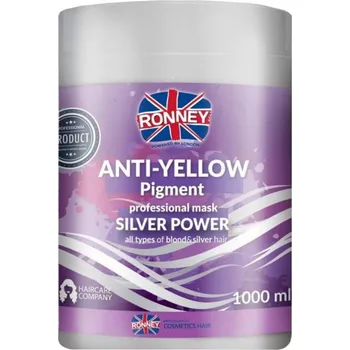 Vlasová regenerace RONNEY Anti-Yellow Silver Power Mask 1000ml - maska proti nežádoucímu žlutému nádechu