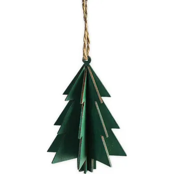 Vánoční dekorace Stromek závěs dřevo 8cm zelená (551839)