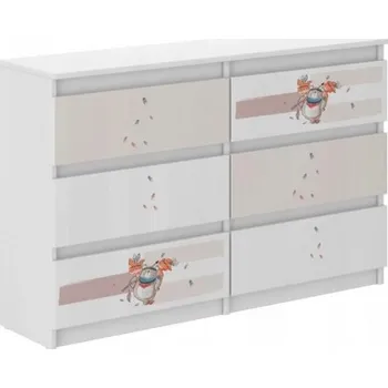 Dětská skříň Dětská komoda se zvířátky 77x30x120 cm