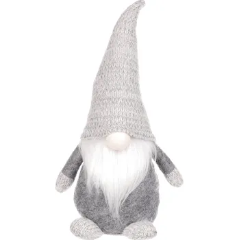Vánoční dekorace Autronic ZM1372 vánoční skřítek šedý 36 cm