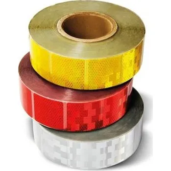 Reflexní čtverce v pásce červená