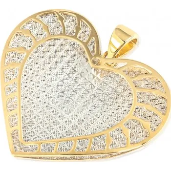 Přívěsek Zajímavý přívěsek Srdce II ze žlutého a bílého zlata