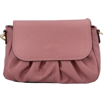 Dámská kožená crossbody kabelka růžová - Delami Hexi růžová