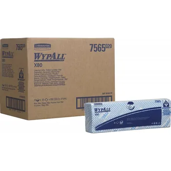 Utěrka KIMBERLY-CLARK WYPALL X80 Čisticí utěrky, skládané, modrá, 10bal x 25 utěrek 7565