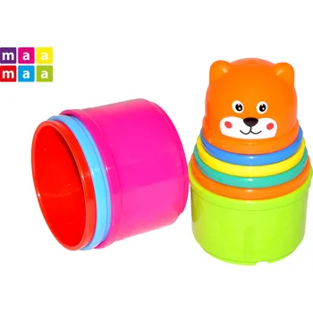 Hračka pro nejmenší MAAMAA Skládací věž 9 ks medvídek