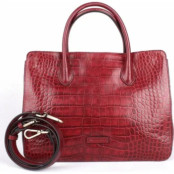 Kabelka Luxusní středně velká kožená kabelka do ruky Gianni Conti 18 tmavěčervená