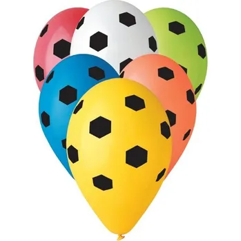 Balónek fotbalový míč, 30cm, mix barev, 5ks