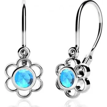 Náušnice Zajímavé dětské náušnice Inna ve zlatě se zirkony Materiál šperku: Bílé zlato, Barevné varianty zirkonů: Světle modrý zirkon