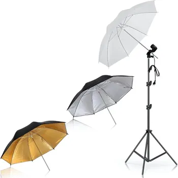 Foto Deštník Polopropustný Reflexní Výběr variant Reflexní stříbrný