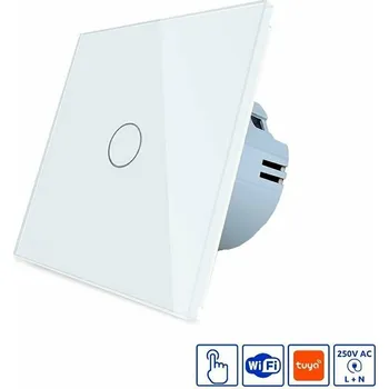 vypínač WELAIK skleněný dotykový vypínač kompletní ř.6/7 WiFi- bílý