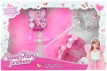 Karnevalový doplněk Lamps Sweet sada pro princeznu s křídly růžová