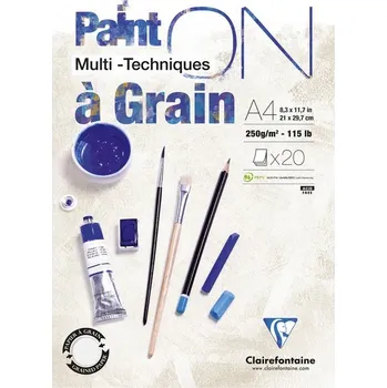 Blok CLAIREFONTAINE Paint'On Grain, A4, 250g, 20 listů