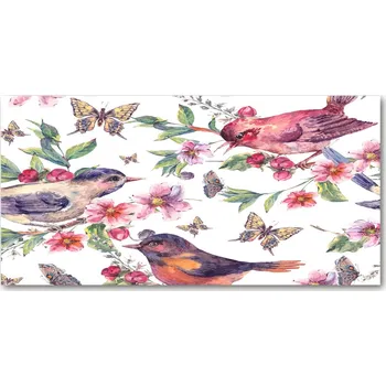 Obraz Foto-obraz skleněný horizontální Ptáci motýli višně