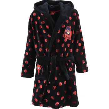 Dívčí župan SUN CITY Župan KOUZELNÁ BERUŠKA coral fleece černý, vel. 128