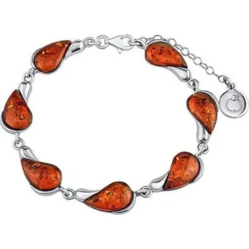 Náramek Stříbrný náramek s pravými jantary Sally AAJ609BRC1CG