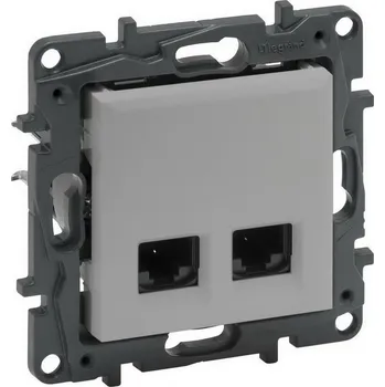 Elektrická zásuvka NILOÉ STEP DATOVÁ ZÁSUVKA 2XRJ45 C6 UTP HLINÍK LEGRAND 863364