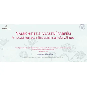 Nestandardní parfém Namíchejte si vlastní parfém dárkový poukaz