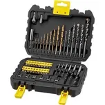 Stanley sada vrtáků do kovu Titanium/dřeva/zdiva, bity, držák bitů, hlavice, záhlubník, adaptér