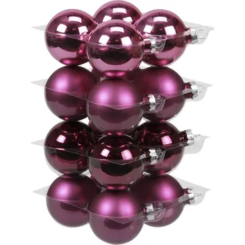 Vánoční dekorace Skleněné baňky vřesové 5,7 cm, sada 16 ks (134531 057 106313 baňka vřesová 16/57mm)