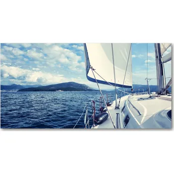 Obraz Foto obraz skleněný horizontální Jachta na pozadí moře