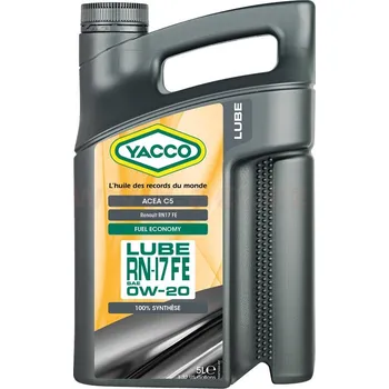 Motorový olej YACCO motorový olej plně syntetický LUBE RN-17 FE 0W20 5l