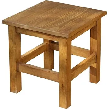 Jídelní stůl Dřevěný taburet MEXICANA SIL02 40x40 cm Barevné provedení: Lak - bezbarvý