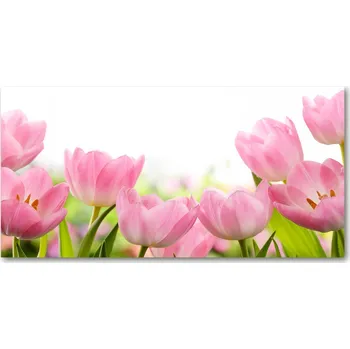 Obraz Foto obraz skleněný horizontální Růžové tulipány