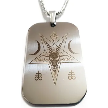 Vojenské psí známky HeLLTag - náhrdelník - Baphomet Leviathan - DT Silver