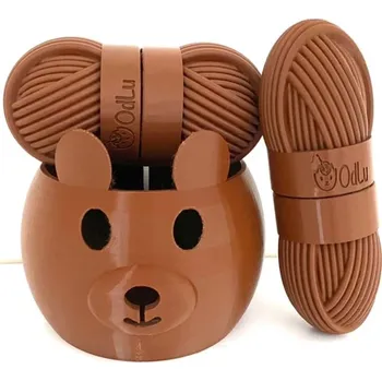 Sada na háčkování medvídek čoko (Miska 16cm+Pouzdro 14,5cm+Pouzdro 16cm)