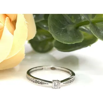 Prsten Diante Zlatý s bílým kamenem 59639095