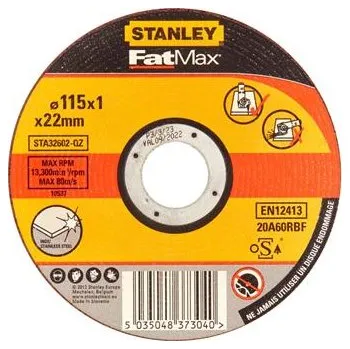 Brusný kotouč Stanley kotouč na kov O 115 x 22,2 mm, tl. 1,0 mm 1ks