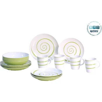 Talíř Sada nádobí TWIST zelená 16ks