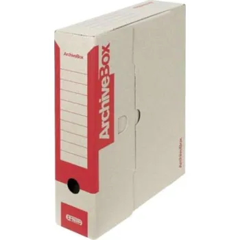 Archivační box Archivní krabice, 33 x 26 x 7,5, Emba, červená