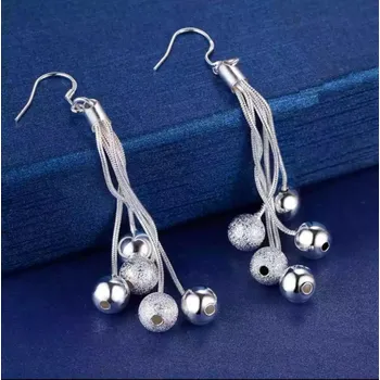 Souprava šperků Dlouhé náušnice s pískovými korálky (Náušnice )