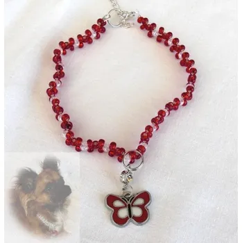 Náhrdelník Náhrdelník TERINKA > 27cm (motýlek červená-bílá)