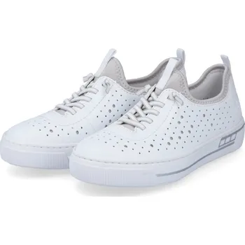 Dámské polobotky Dámské polobotky L8853-80 Rieker bílé Barva: weiss, Velikost: 38