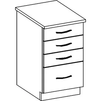 Komoda D40S/4 dolní skříňka se zásuvkami GREY