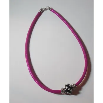 Náhrdelník Náhrdelník s vinutkou - růžová/černá